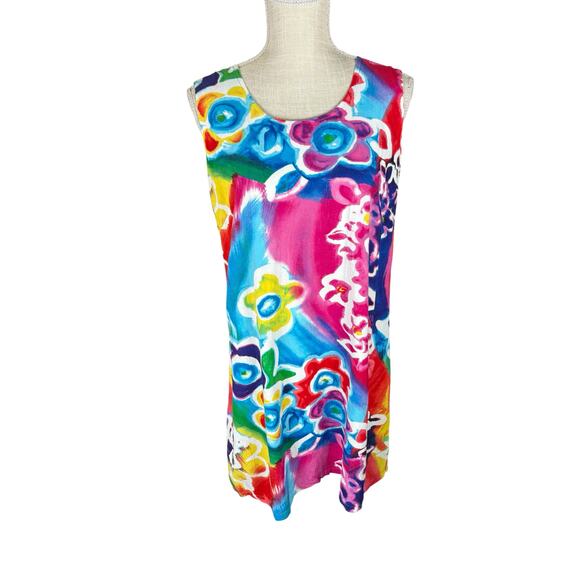 Jam’s World Floral Sleeveless Shift Hawaiian Dress Women's Medium Circus Flower - Picture 1 of 8